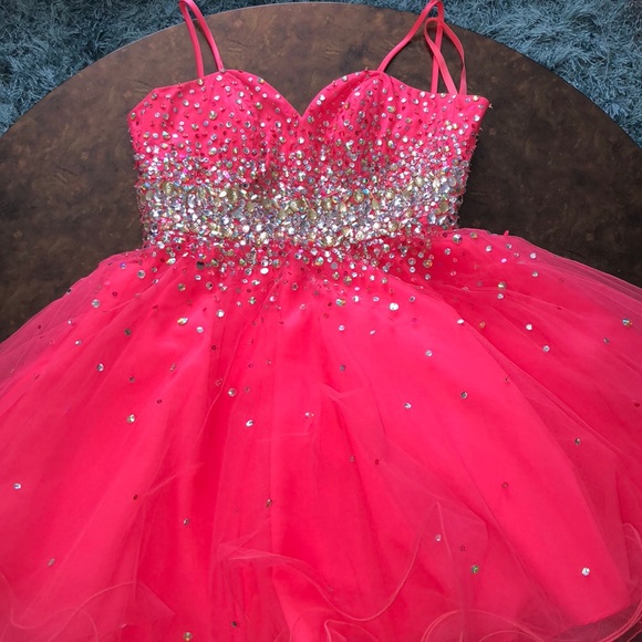 short hot pink prom dresses LTP1352,Hot Homecoming Dresses,Short Dress,One Shoulder Danc – Laylatailor Shop Stunning backless sparkly homecoming dress short hot pink prom dress